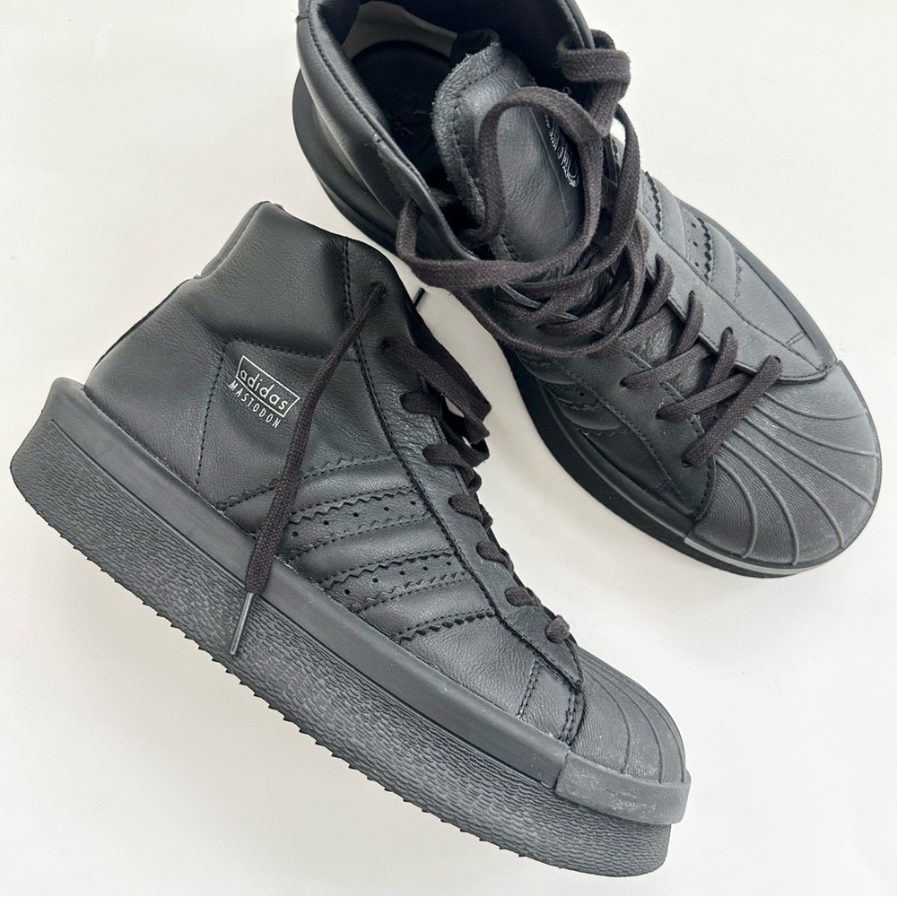 RICK OWENS | ADIDAS MASTODON PRO HIGH TOP LEATHER SNEAKERS HYPEBEAST FW16